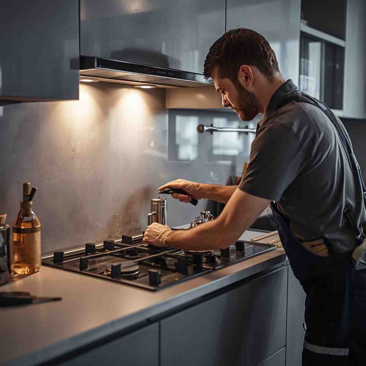 Gas hob repair expert fixing built-in hob burner in Mumbai